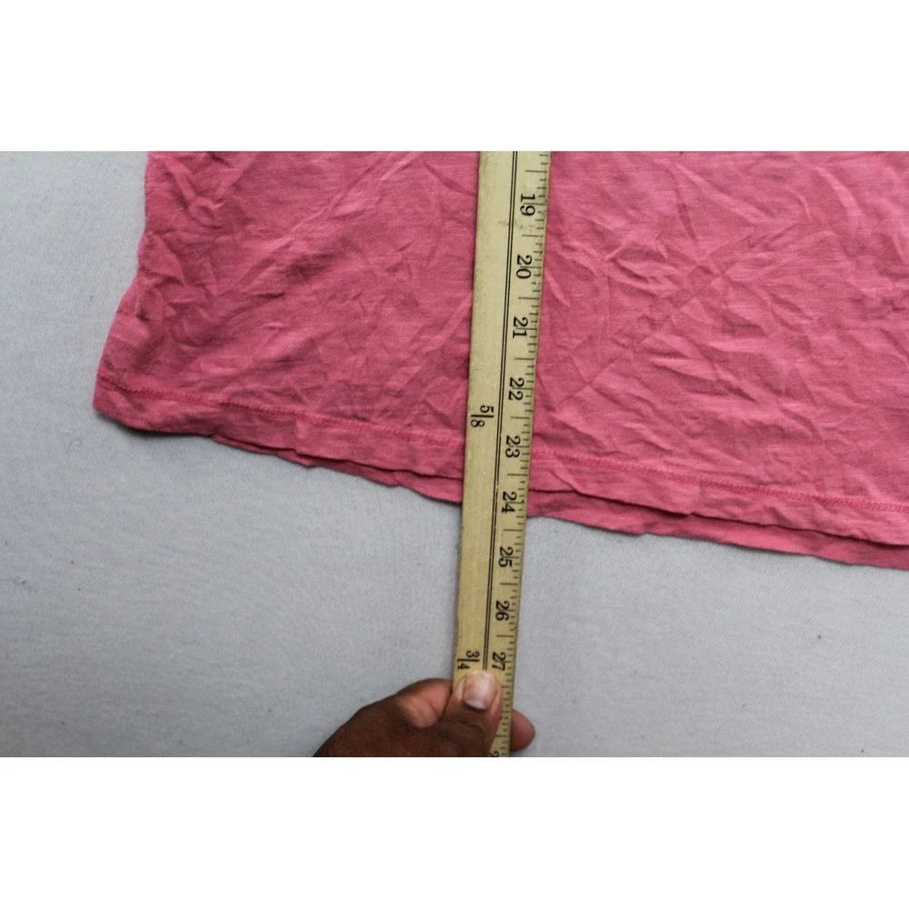 Merona V-Neck Tee Women Double Extra Large Pink Excellent Slub Knit Cotton